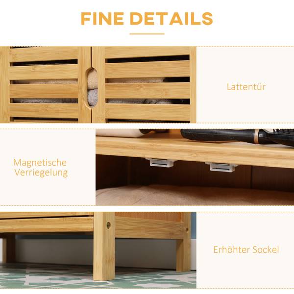 Badezimmerschrank 834-507V00ND Braun - Bambus - 29 x 92 x 50 cm