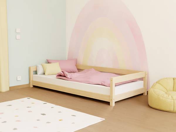 Kinderbett LUCKY 14 Pink - Fichte - 128 x 41 x 208 cm