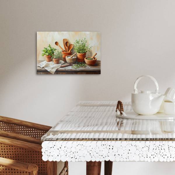 LEINWANDBILD Töpfe Textil - 30 x 20 x 2 cm
