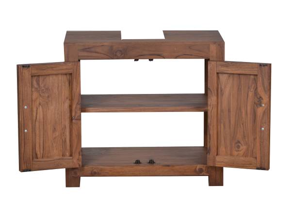 Waschbeckenunterschrank Bhatang Braun - Teakholz - 65 x 60 x 35 cm