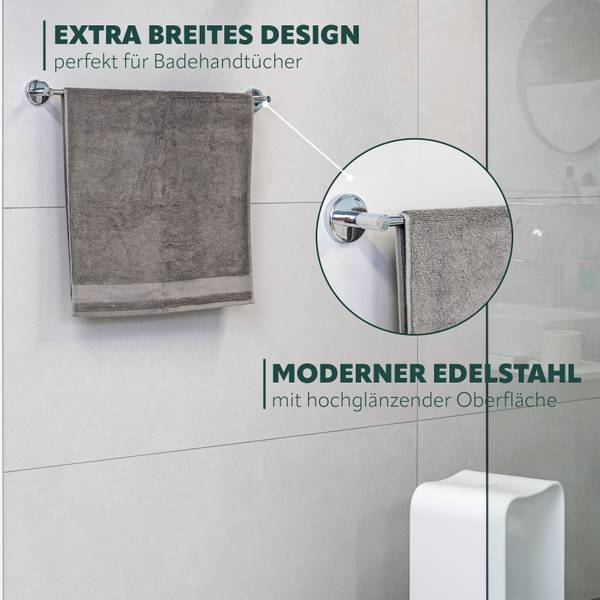 Badetuchstange Lucente inkl. Klebe Set Breite: 65 cm