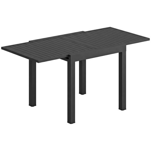 Ausziehbarer Gartentisch 84G-997V00BK Schwarz - Aluminium - 80 x 75 x 160 cm
