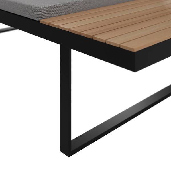 Loungegarnitur ELIA Grau - Metall - Massivholz - Textil