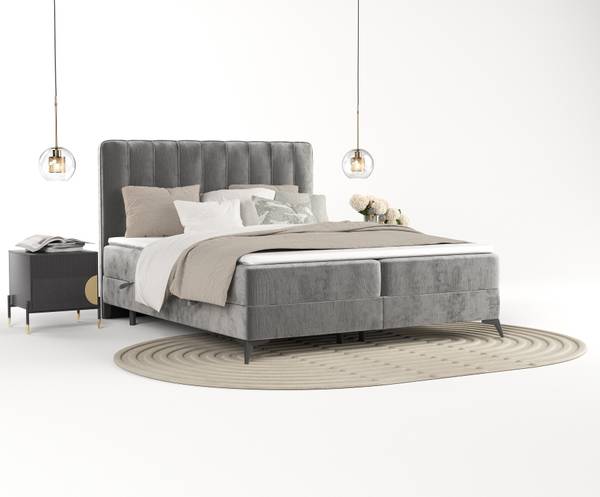 Boxspringbett Aggaz Grau - Liegefläche Breite: 200 cm