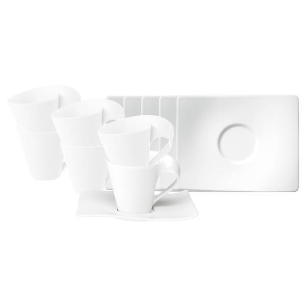 Kaffee-Set NewWave 12-teilig Weiß - Porzellan - 15 x 12 x 18 cm