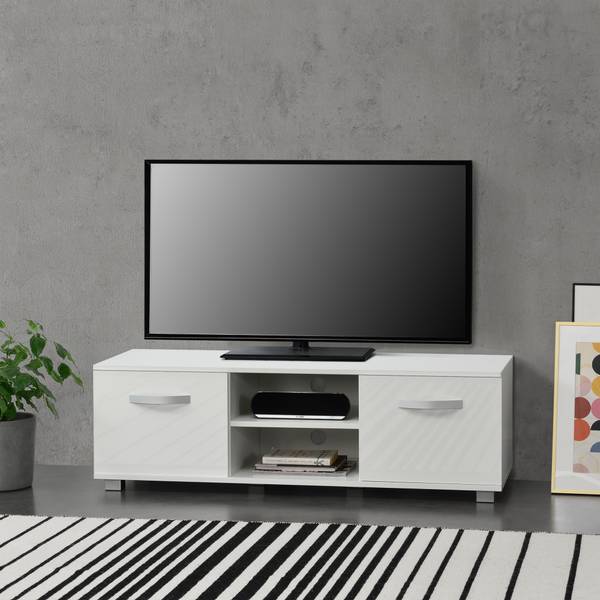 Meuble TV Laugar Blanc - Bois manufacturé - 40 x 38 x 120 cm