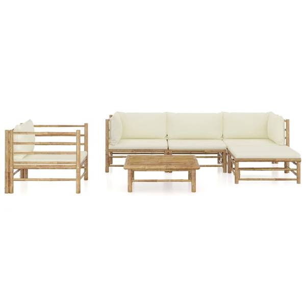 Garten-Lounge-Set 3009675-12 (6-teilig) Braun - Creme - Weiß