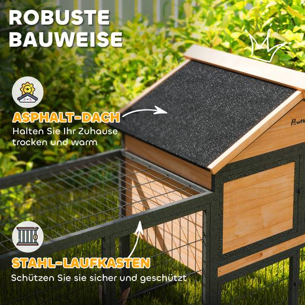 Kaninchenstall D51-468V90YL Gelb - Massivholz - 53 x 86 x 217 cm