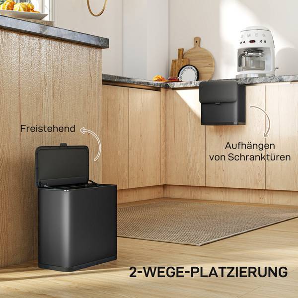 Vuilnisbak 851-059V00BK zwart - metaal - 18 x 30 x 30 cm