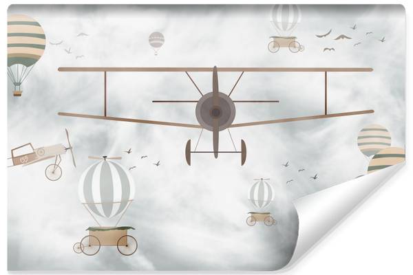 Papier Peint AVIONS Ballons Nuages Ciel 368 x 254 x 254 cm