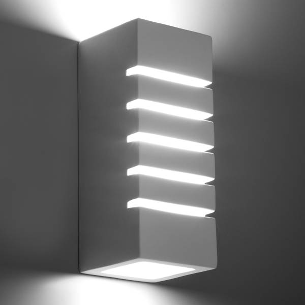 Wandlamp Samir Weiß - Sicherheitsglas - 11 x 26 x 11 cm