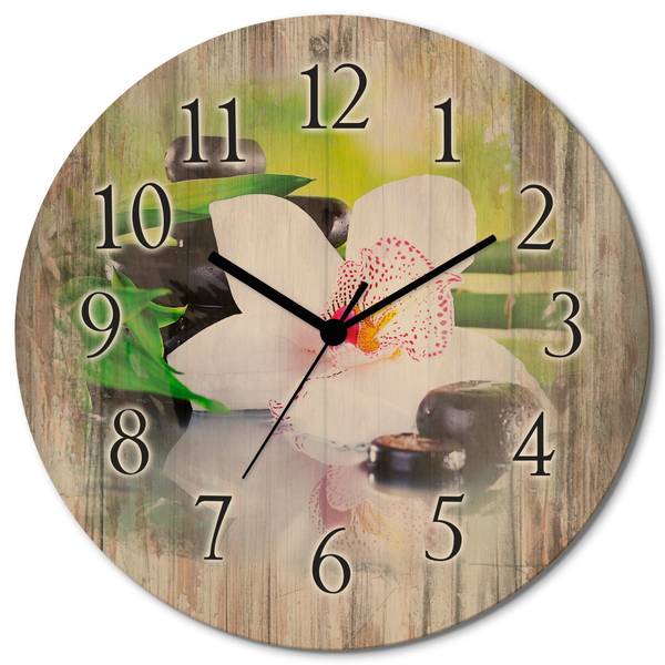 Wanduhr Holz Spa Bambus Zweige Orchidee kaufen | home24