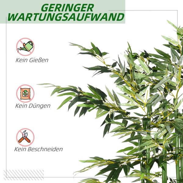 Künstlicher Bambus BB4822 Grün - Kunststoff - 35 x 180 x 35 cm