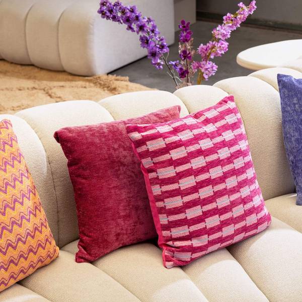 Kissenbezug Arabel Pink - Textil - 45 x 45 x 12 cm