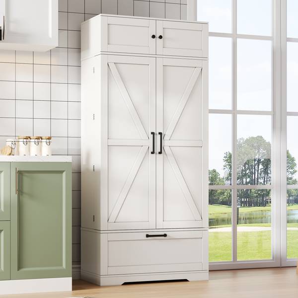 Buffetschrank WoodyLucy Ⅶ Weiß - Holzwerkstoff - 80 x 180 x 40 cm