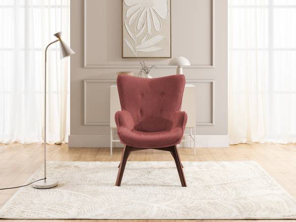 Lounge-Sessel Lenari Rubinrot - Braun