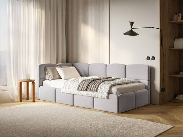 Tienerbed CLOUDY lichtgrijs