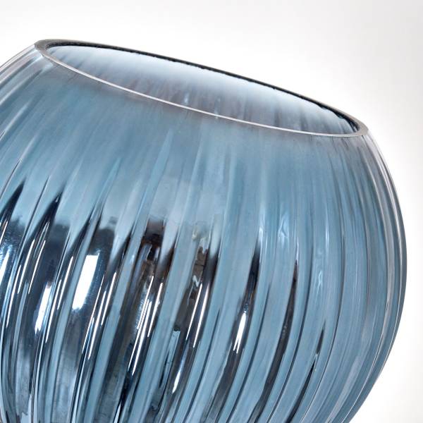 Stehlampe Cesaro Blau - Gold - Aluminium - Klarglas - 33 x 170 x 39 cm