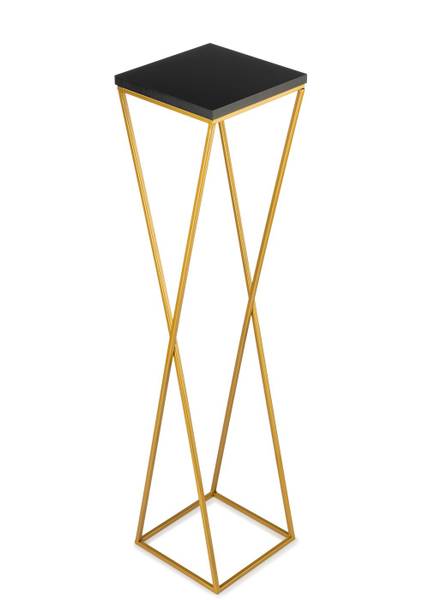 Blumenständer 10-1630-100-GB-MDF Schwarz - Gold - Höhe: 100 cm