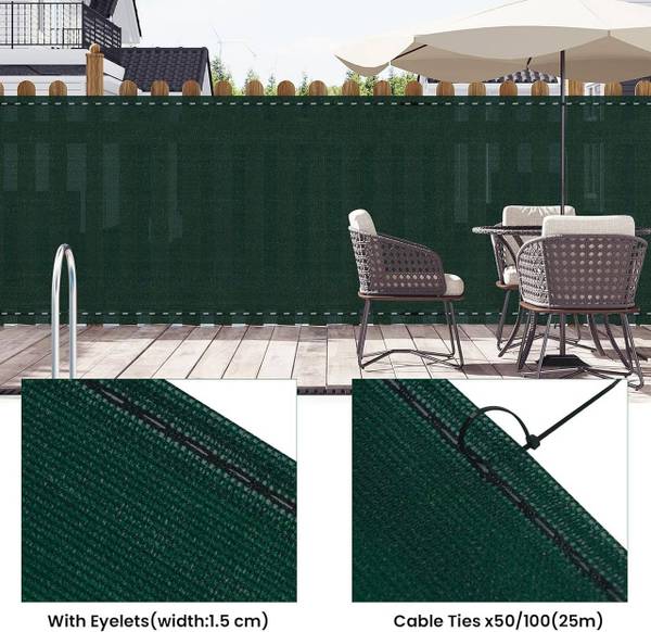 Zaunblende Albesa Grün - Textil - 600 x 100 x 2 cm