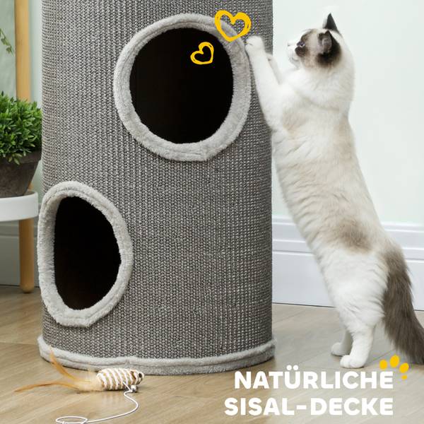 Kattenkrabpaal D30-836V00LG grijs - plaatmateriaal op houtbasis - 35 x 60 x 35 cm