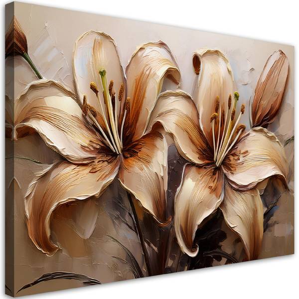 Wandbild lilien glamour blumen sepia 90 x 60 cm