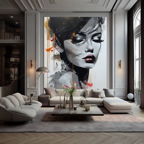 Fototapete Frau GESICHT Porträt Glamour 215 x 320 x 320 cm