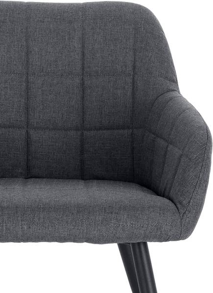 Esszimmerstuhl Manar (6er Set) Grau - Leinen - 55 x 81 x 43 cm
