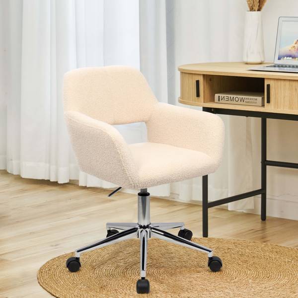 Schreibtischstuhl JILL Weiß - Textil - 56 x 85 x 42 cm