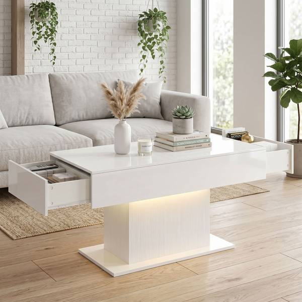 Couchtisch 83B-849V90WT Weiß - Holzwerkstoff - 48 x 55 x 108 cm