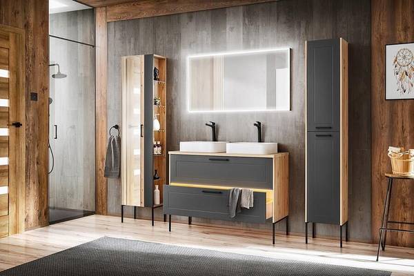 Schrank unter waschbecken MADERA CUW120 Beige - Melamin - 120 x 61 x 46 cm