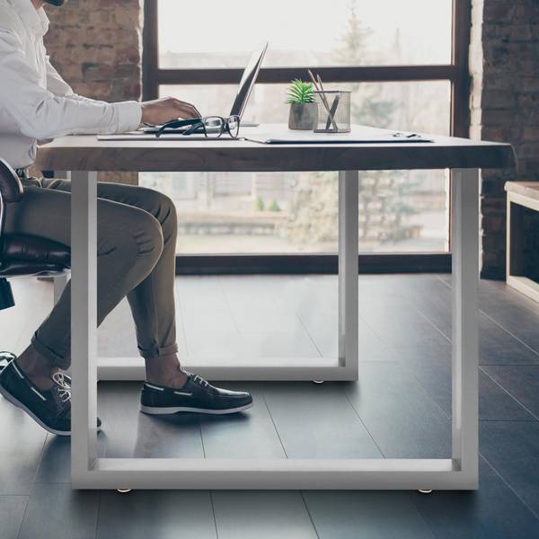 Tafelpoten Velden set van 2 grijs - metaal - 8 x 72 x 90 cm