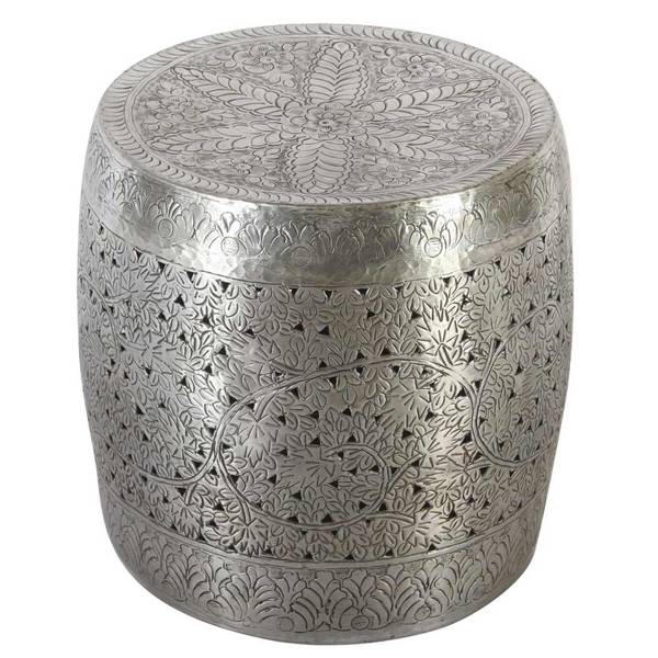 Orientalischer Beistelltisch Zarifa Silber - Metall - 38 x 40 x 38 cm