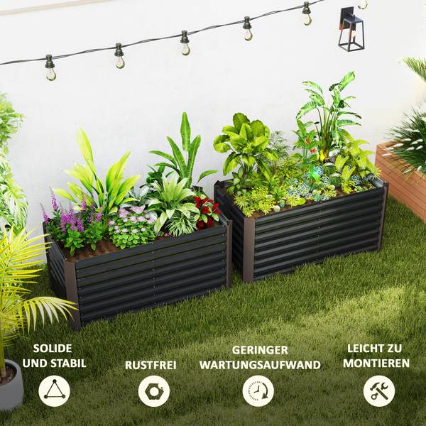 Hochbeet 2er Set 84H-197V00CG Dunkelgrau