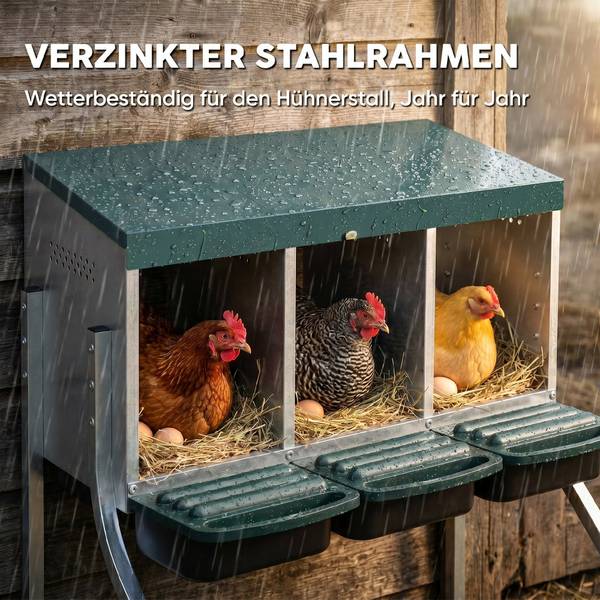 Legenester für Hühner D51-577V00SR Silber - Metall - 55 x 61 x 84 cm