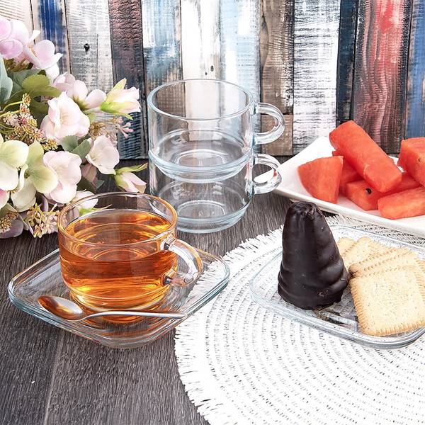 Tasse mit Untertasse 6er Set 129672 14 x 7 x 14 cm