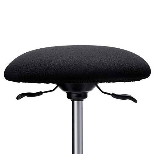 Arbeitshocker Bürohocker Schwarz - Textil - 37 x 70 x 37 cm