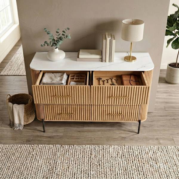 Kommode Kokunse Braun - Holzwerkstoff - Metall - 120 x 78 x 42 cm