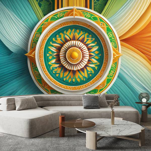 Fototapete Mandala Zen Symbol 200 x 140 cm