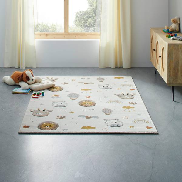 Kinderteppich SUNNY 1 Beige - Braun - Holzwerkstoff - 120 x 1 x 170 cm