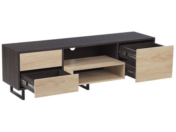 TV-Möbel MAINE Schwarz - Braun - Holzwerkstoff - 140 x 44 x 35 cm