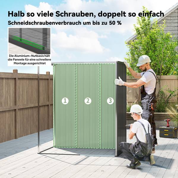Tuinschuur 84H-456V00CG grijs - staal - 106 x 181 x 159 cm
