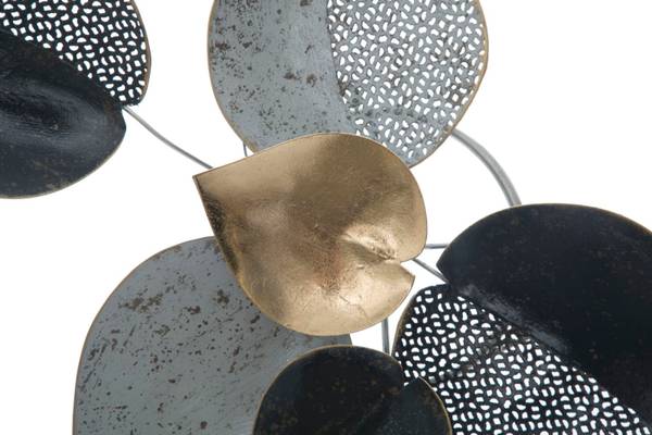 Wanddekoration Half Leaf B Metall - 6 x 40 x 63 cm