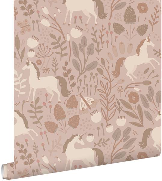 papier peint licornes 7459 Rose foncé - Polaire - 53 x 1005 x 53 cm
