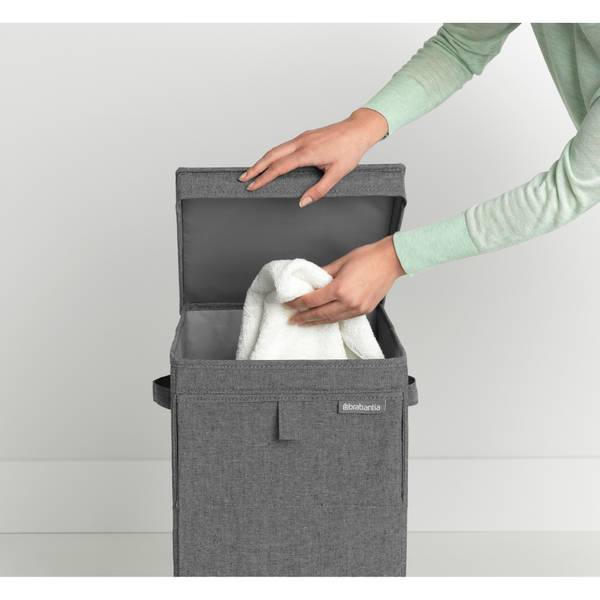 Wäschebox stapelbar Schwarz