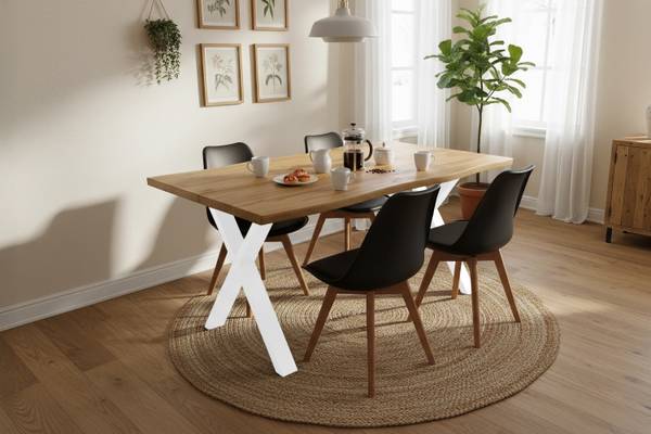 Esstisch DUA X Braun - Holzwerkstoff - 140 x 77 x 80 cm