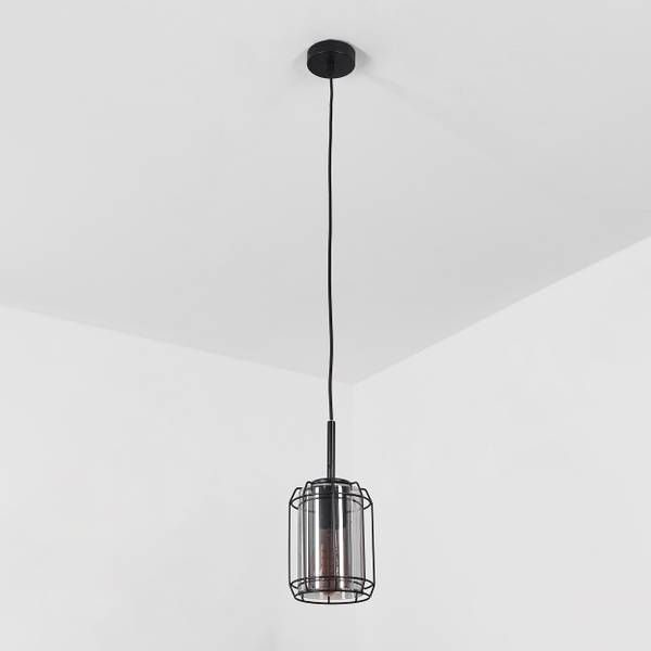 Deckenleuchte Fortullino Schwarz - Grau - Metall - 16 x 28 x 16 cm