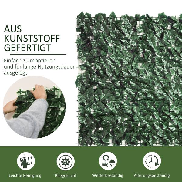 Künstliche Hecke BB4809 Grün - Kunststoff - 100 x 7 x 300 cm