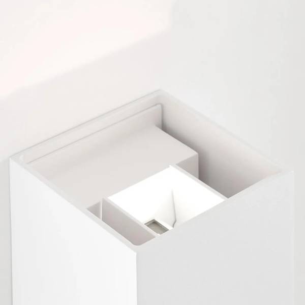 Wandleuchte Isak Weiß - Stahl - Klarglas - 11 x 10 x 11 cm