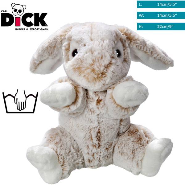 Kuscheltier Hase Beige - Kunstfell - 14 x 22 x 14 cm